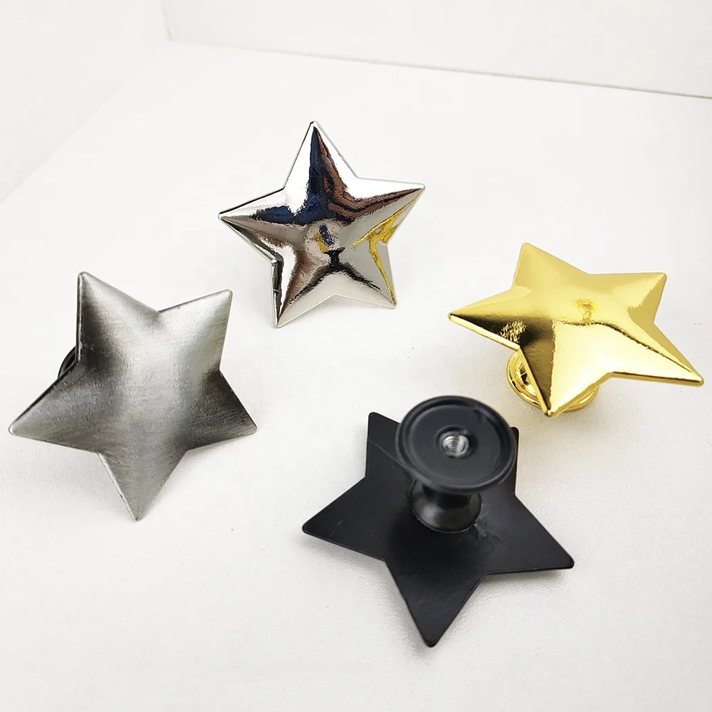 gold star cabinet knobs drawer handle metal Cabinet Drawer furniture handles & knobs