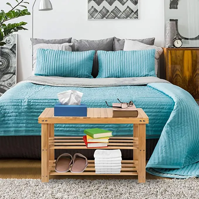 Hot bamboo tea table bedroom bedside table stacked bedside table