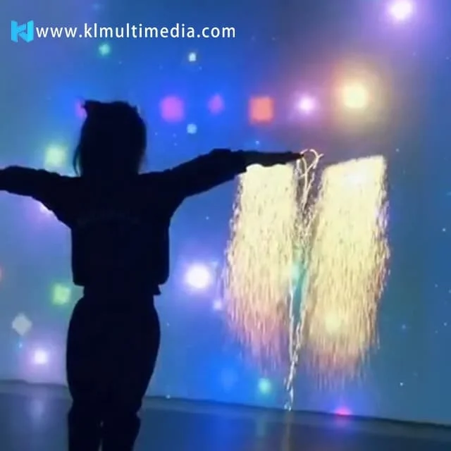 Human Shadow Particle Interaction Projection Interactive Human Body Sensing Dynamic Art Wall Led Display Ai Artwork