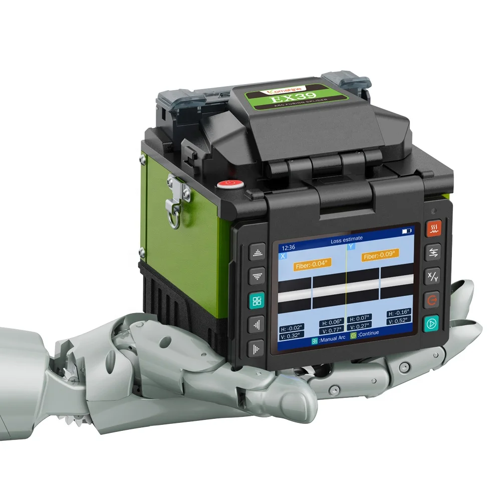 Fusion Splicer Machine EX39 Fusion Machine FTTH Optical Fiber Optic Equipment Cable Patch Cord High Quality 6 Motors Network