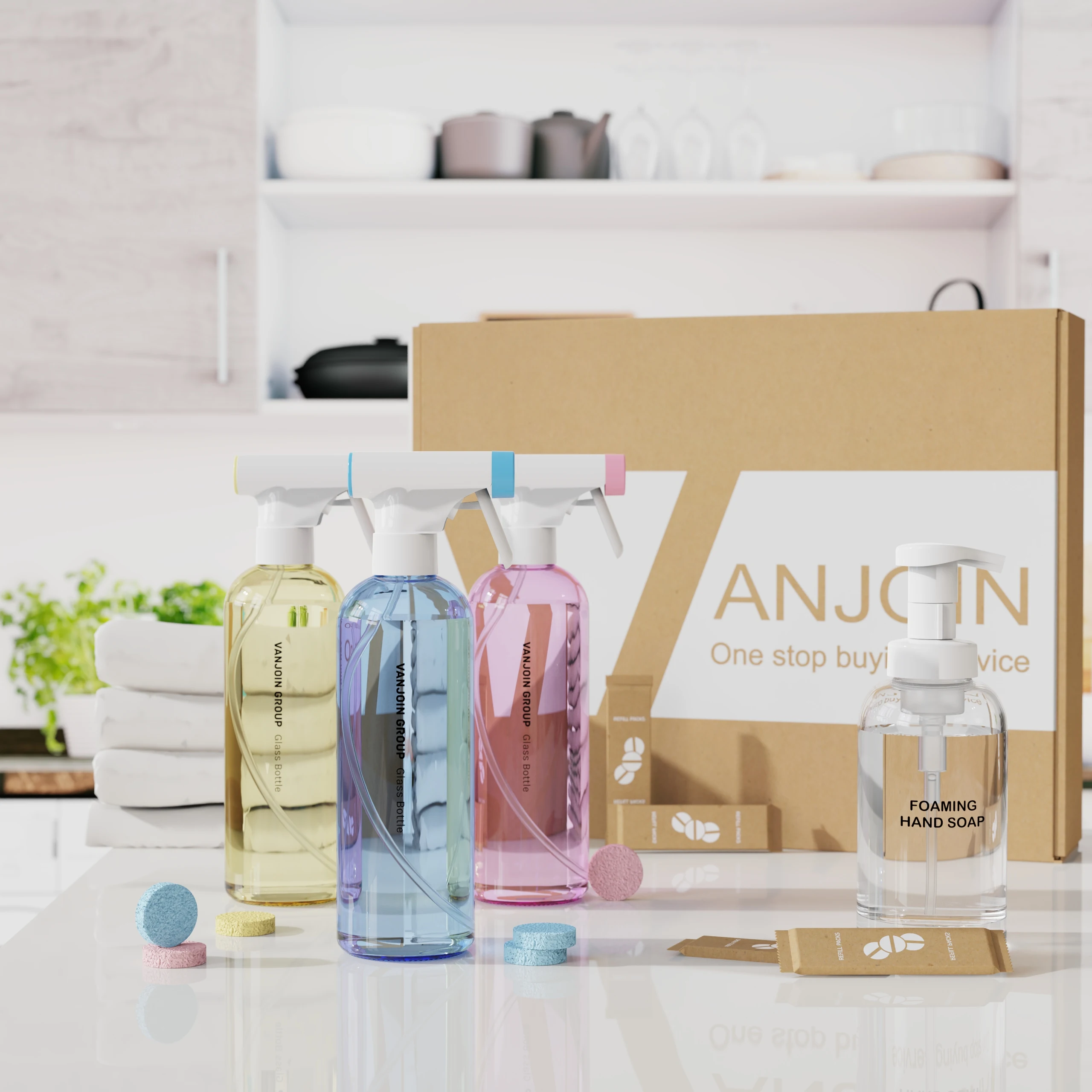 Cleaning Solutions Containers 500ml 750ml 16oz 25oz Bullet Shape Cosmo Plastic Spray Bottle With 28-410 Neck Trigger Spray