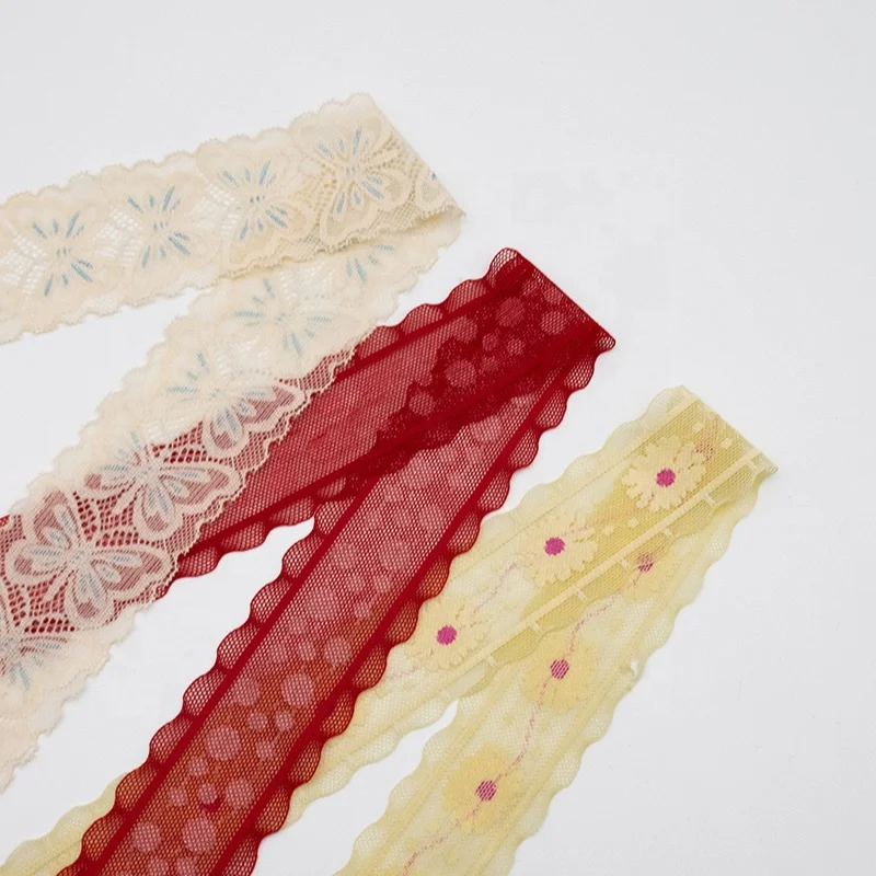 Floral Pattern Fabric Lace Elastic Ribbon Bilateral Handicrafts Embroidered Net Lace Trim For DIY Sewing Clothing Accessories