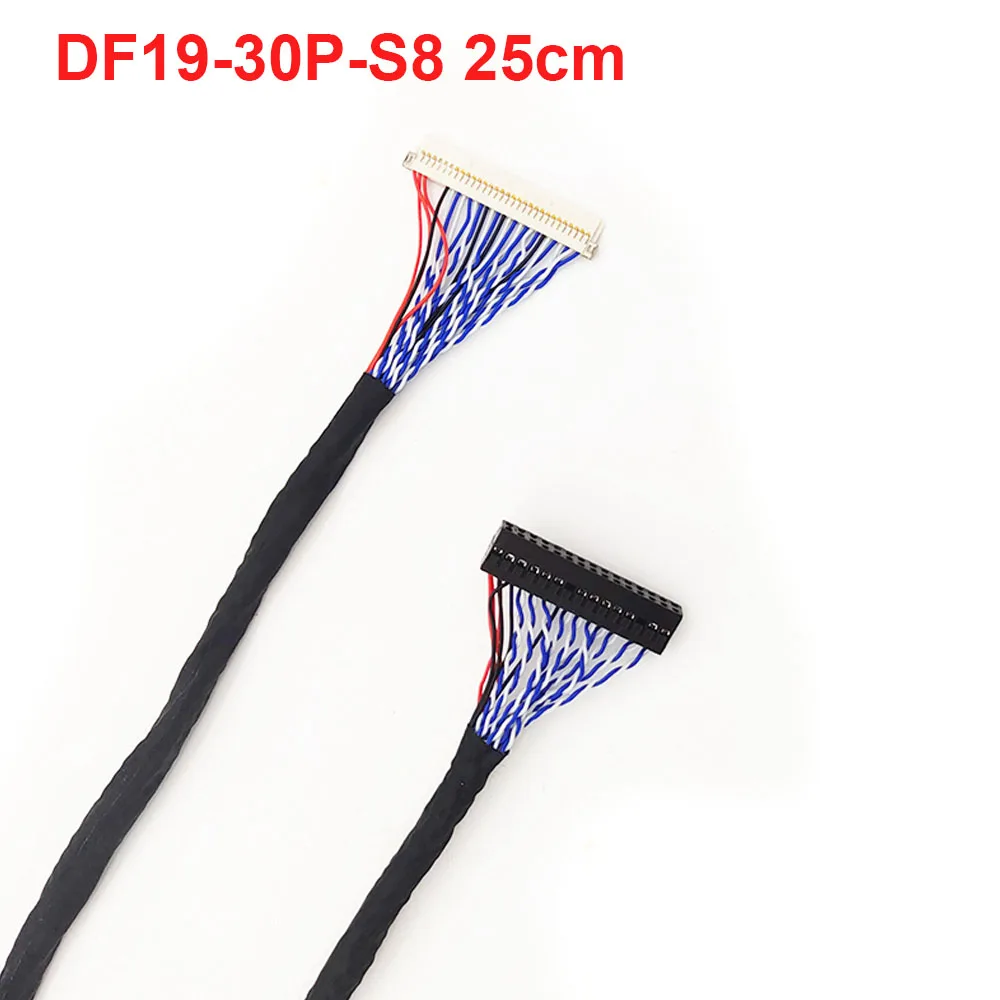 DF19- 30pin двойной 8 бит ЖК-кабель низковольтной дифференциальной передачи сигналов из-за цветопередачи монитора панель контроллер борад Кабель 250