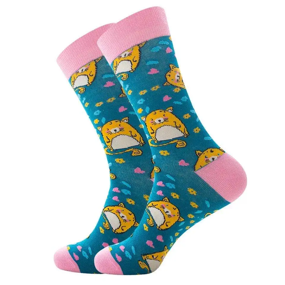 
UPGRADE Custom personalized unisex colorful funny socks Happy animal jacquard cotton sock Colorful Funny Happy for men and women 
