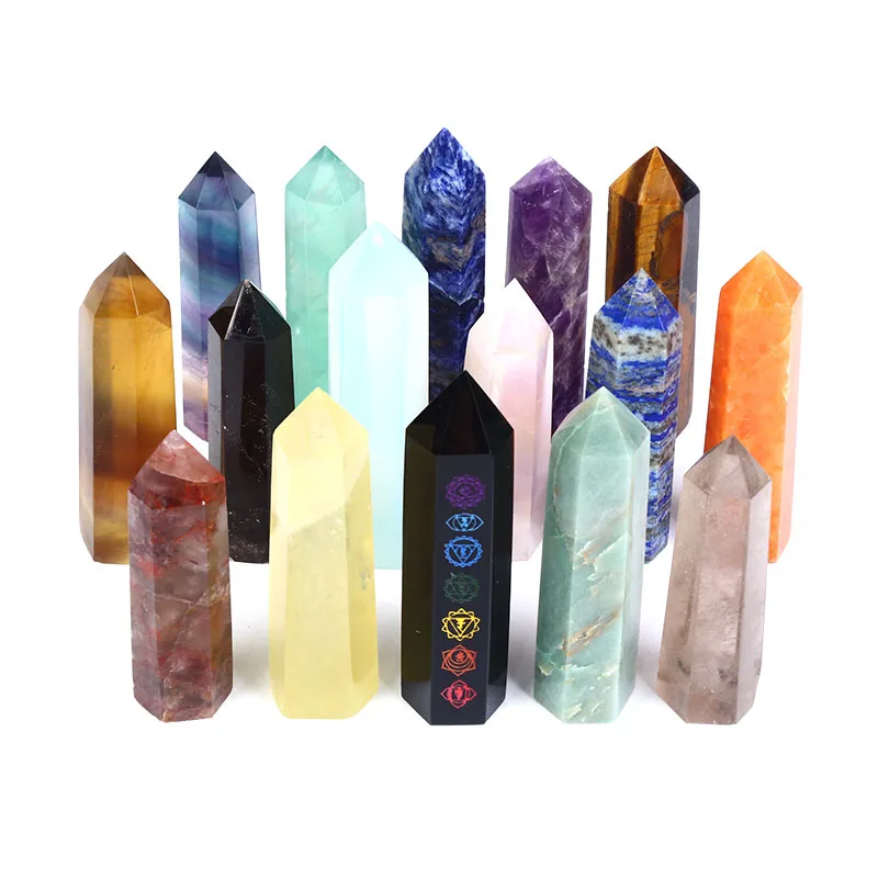 Factory customized natural high quality amethyst tower point  citrine  point healing gemstones for home decor