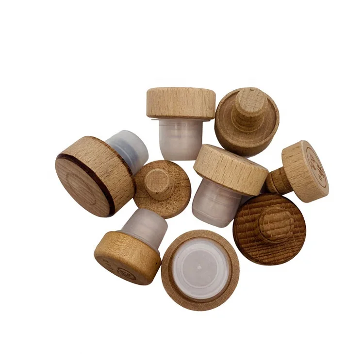 Factory Direct Sale T-shaped Zamak Metal Plastic Wood Liquor Brandy Spirits Tequila Vodka Gin Rum Bottle Synthetic Cork