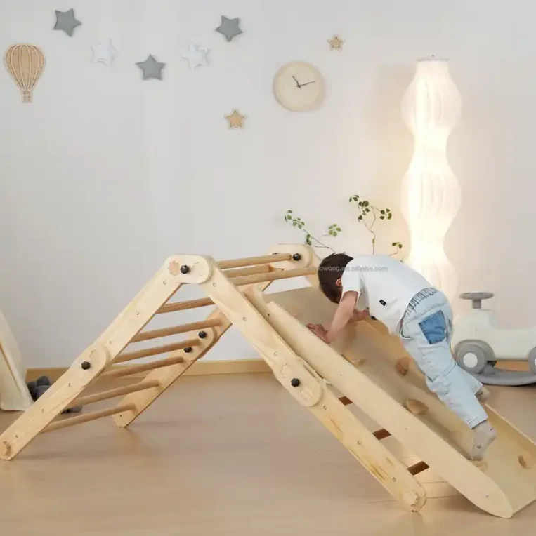 Montessori Foldable Climber with Ramp Climbing Triangle for Toddlers Arch Climber Learning Waldorf Children Toy