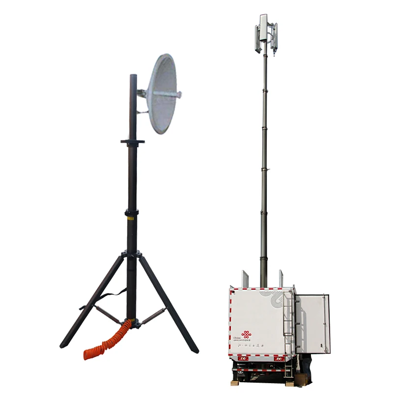 5m 150kgs top loading pneumatic military antenna ham radio mast video