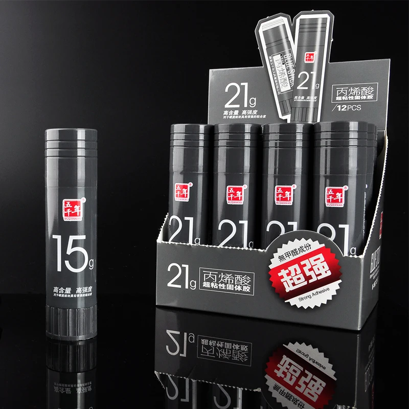 Wholesale boxed acrylic solid glue Pvp or pva student glue stick 9g15g21g36g glue stick stationery