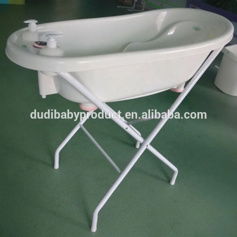 
European Standard eco friendly plastic baby bath tub steel stand for sale 