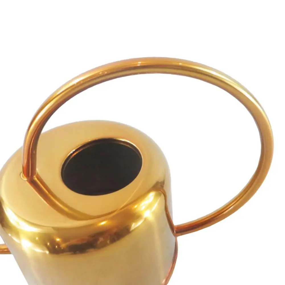 
European style gardening watering can stainless steel pot 1300ml household shower pot golden small watering can 