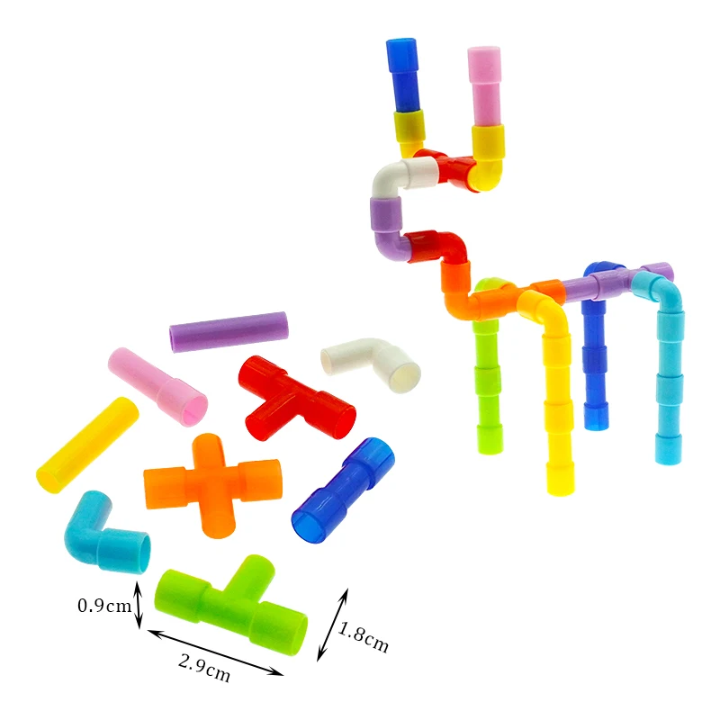 Kids Educational Building Blocks Plastic Mini Water Pipeline Stacking Blocks Toys