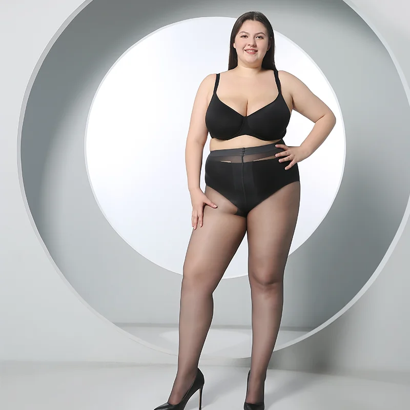 8D Ultrathin Transparent Pantyhose Plus Size T Crotch Tights Pantyhose