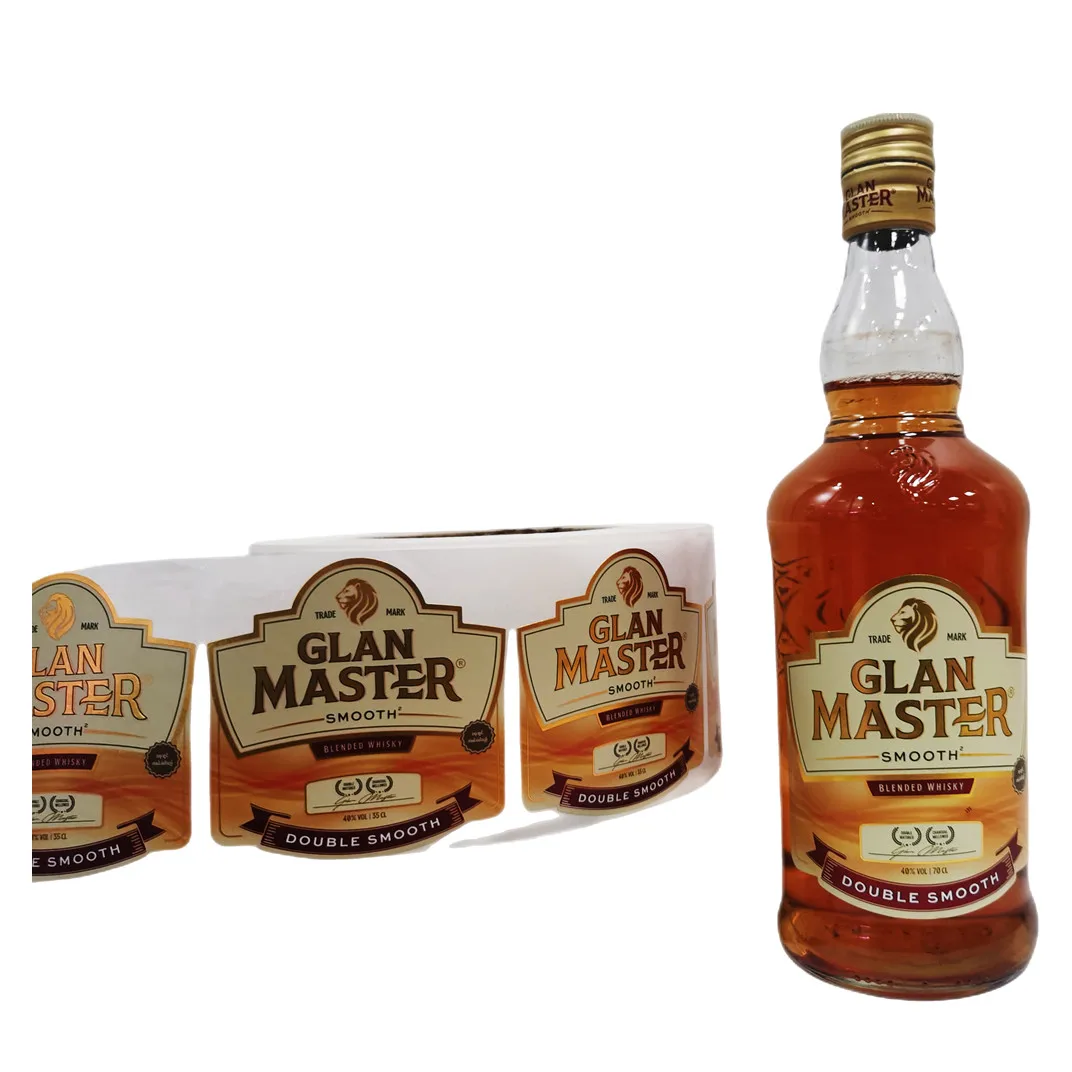 Hot sale high quality best selling Waterproof Coated Paper Laser custom wine bottle sticker