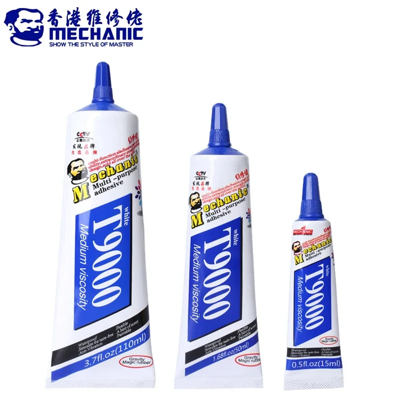 MECHANIC 50ml T9000 White Liquid Adhesive Epoxy Resin Glue Adhesives Crafts Glass Touch Screen Mobile Phone Repair Tools