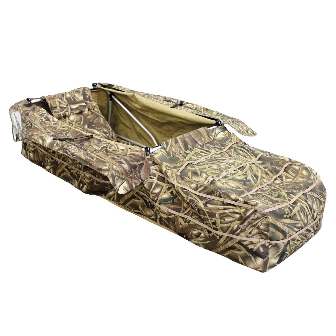 Light layout blind duck hunt equipped with swamp camouflage