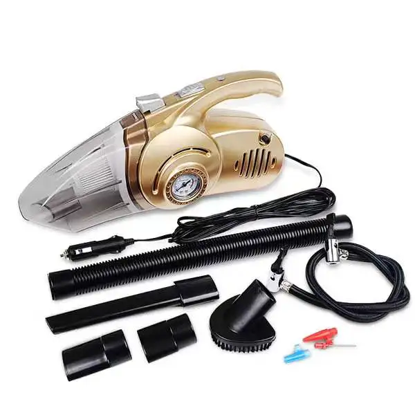 4 in 1 Tire Air Pump Car Powerful Handheld Vacuum Cleaner 12V Pressure Measurement with LED Illumination