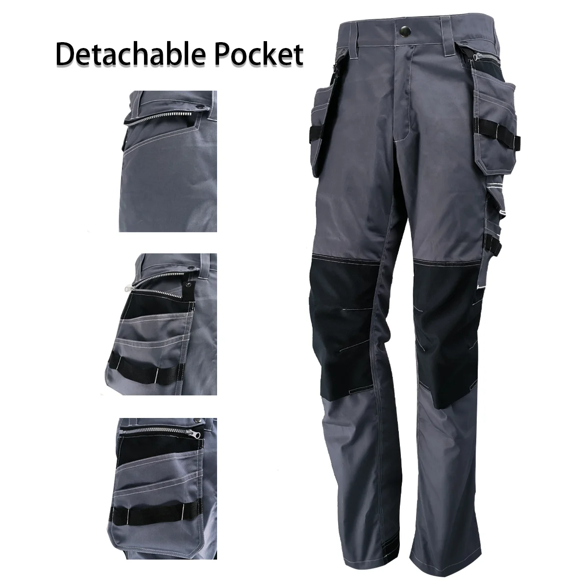 Multi-function Pocket Cargo Pants Men Cotton Work Pants Canvas Workwear for Outdoor