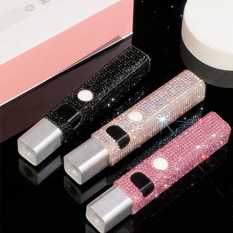 Bling Colored Diamond Portable Rechargeable  3W Handheld Mini Nail Lamp