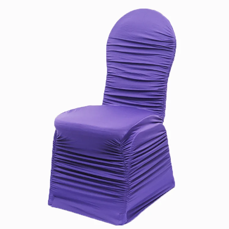 Wholesale wedding Ruffled stretch spandex banquet chair cover factory