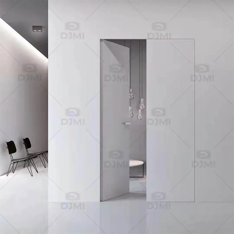 High quality hidden invisible modern solid core wooden interior white casement flush door solid wood made