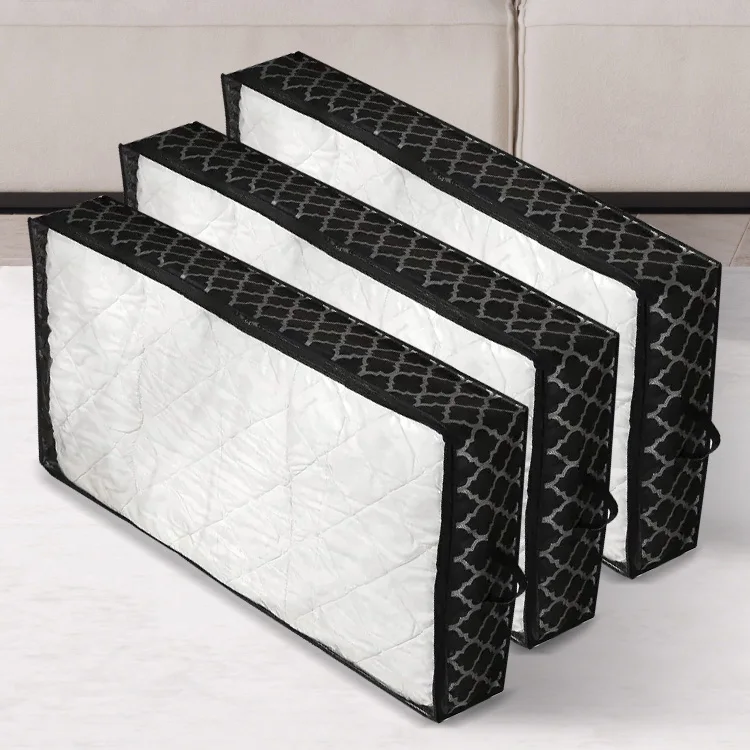 Wardobe Foldable PVC Clear Window dust cover quilt clothes underground Organizer Containers Storage Box With Lid