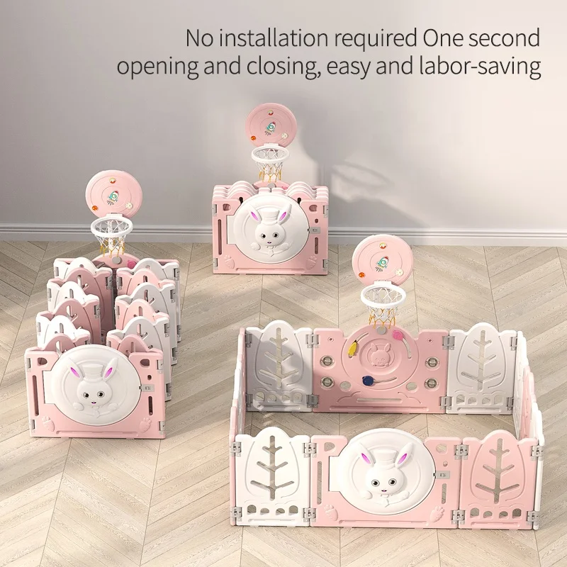 Trend toddler baby playpen with gates plastic baby fence kids playpen with slides and swings