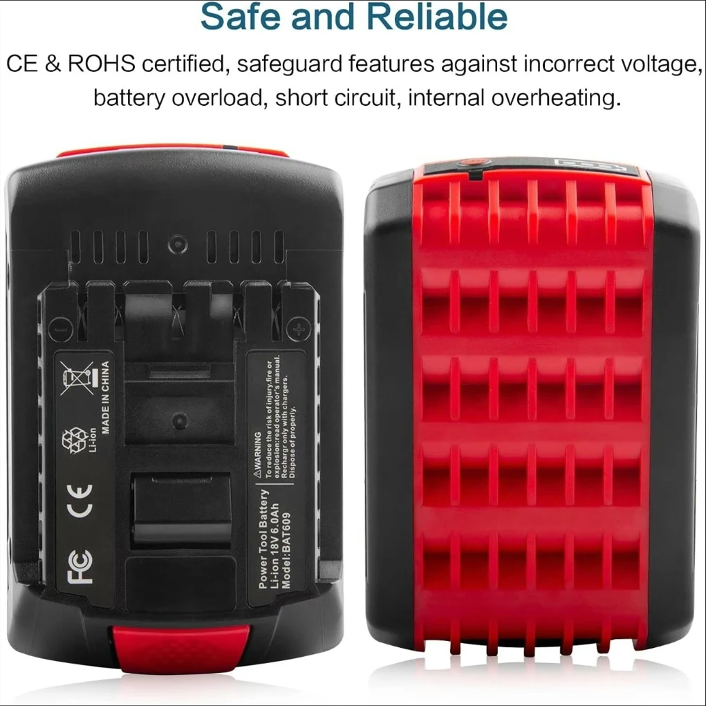 6Ah 18V BAT610G литий-ионные батареи Сменный аккумулятор для Bosch совместим с BAT609