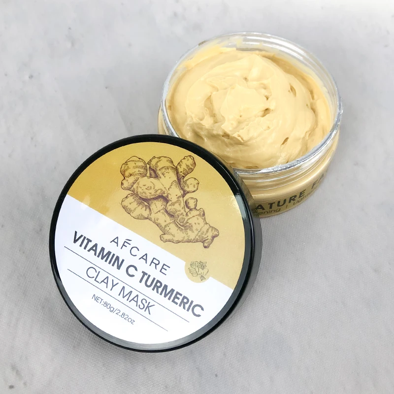 Cosmetic Volcanic Mud Mask Cruelty-free Deep Cleaning Anti-acne and Kaolin Turmeric Clay Face Mask for Women With Sensitive Skin