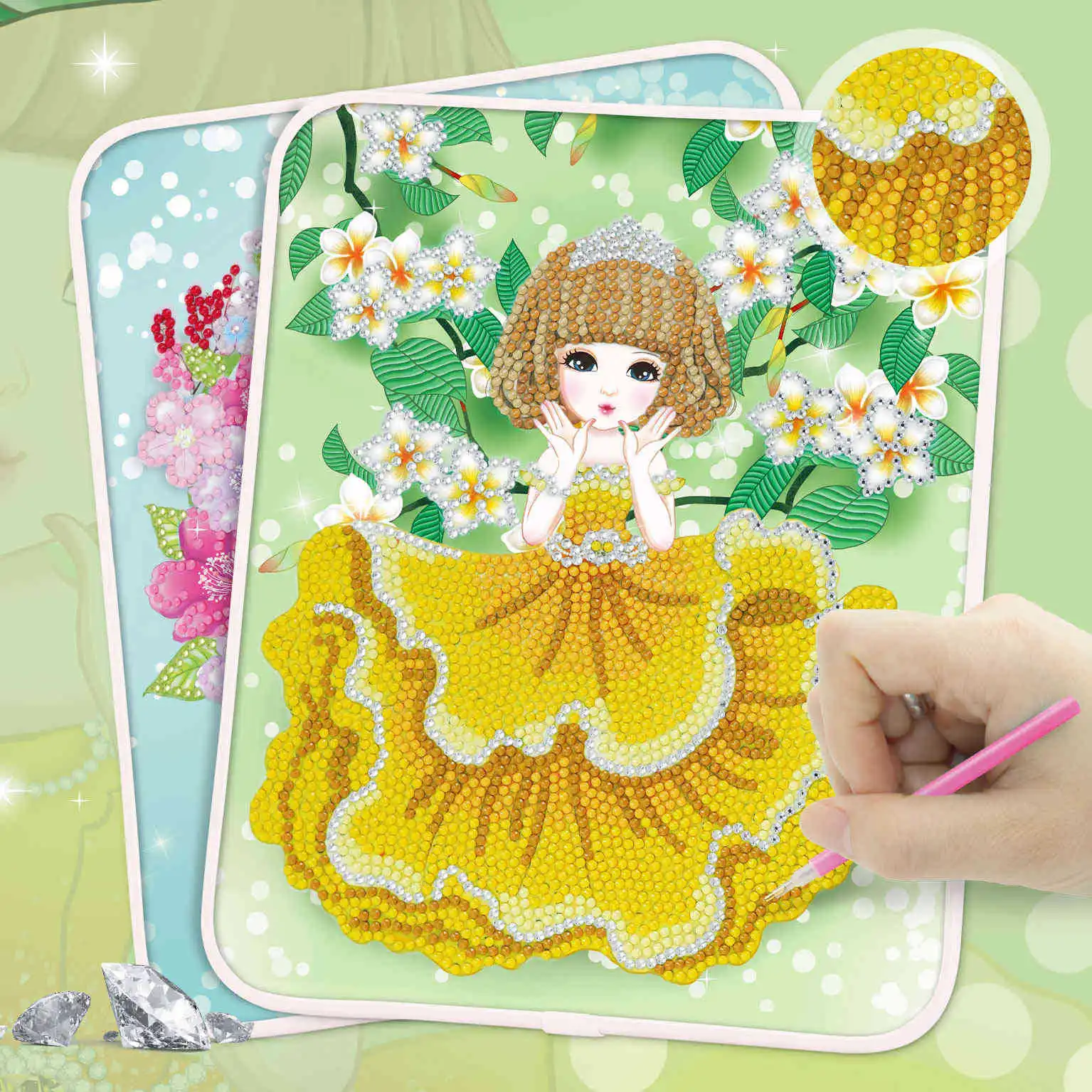 New 5D Crystal DIY Diamond Painting, Brick Stone Handmade DIY Educational Toy, Handmade Digital Diamond Dot Painting