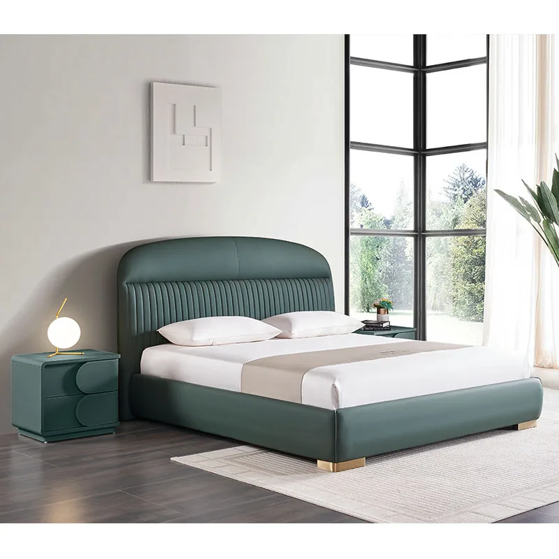 Wholesale Hotel Bedroom Furniture Set Double Luxury Luxurious Up-holstered Beds King Size Pine Modern Soft Bed