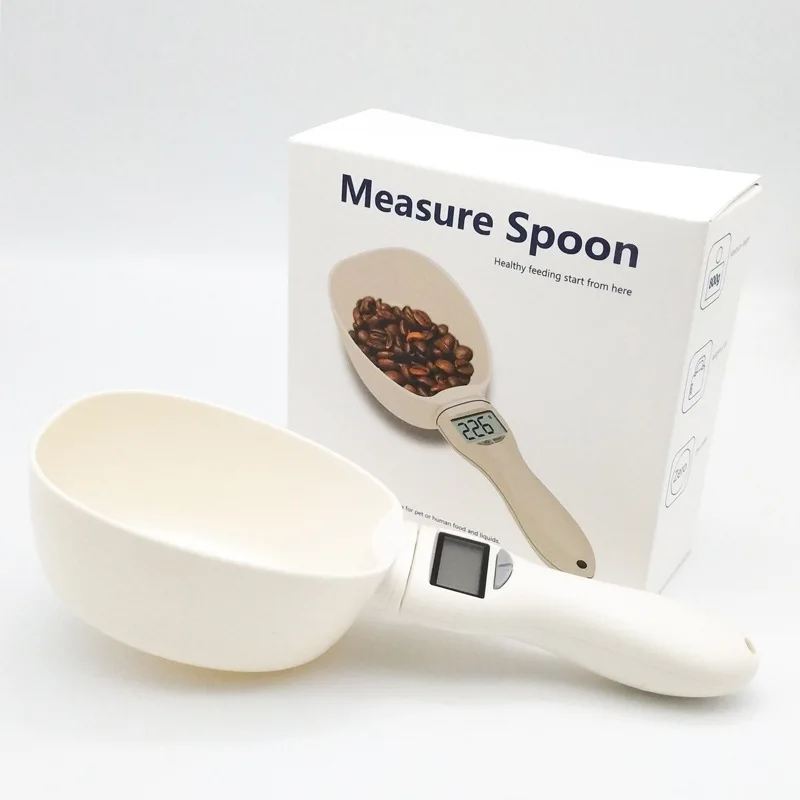 
Cross-border special explosive for pet bowl feeding food metering spoon for pet dogs and cats electronic weighing spoon bowl 