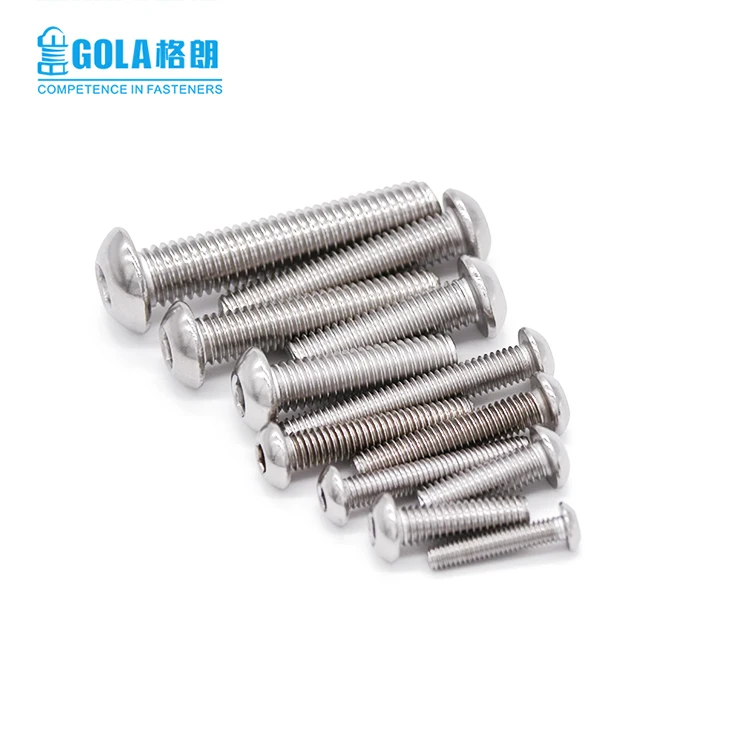 304 Stainless Steel Hexagon Hex Socket Button Head Screw Bolts Round Head Screw