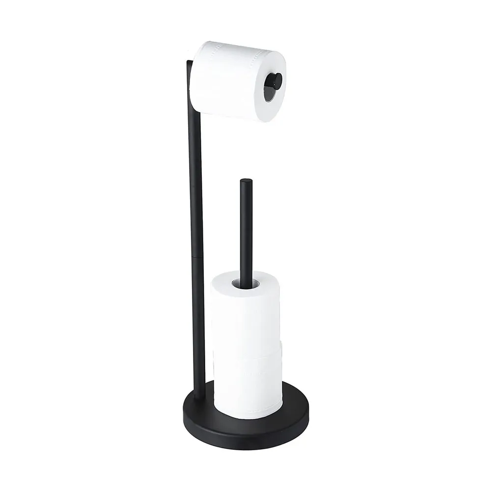 Free standing toilet paper towel roll stand holder for tissue dispenser with Storage for Bathroom Stainless steel metal rack