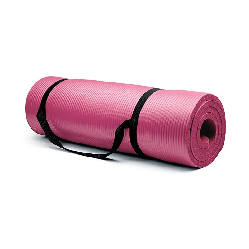 1/2 Inch Extra Thick 72 Inch Long NBR Eco Friendly Non Slip Yoga Mat with a Carrying Strap for Yoga Pilates and Exercise