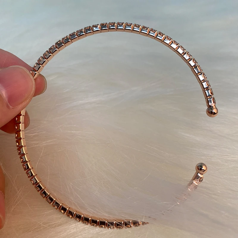 Custom Fashion Diamond Watch Bracelet Women Accessories Wholesale Shiny Bangles With Rhinestone Bracelets Dames