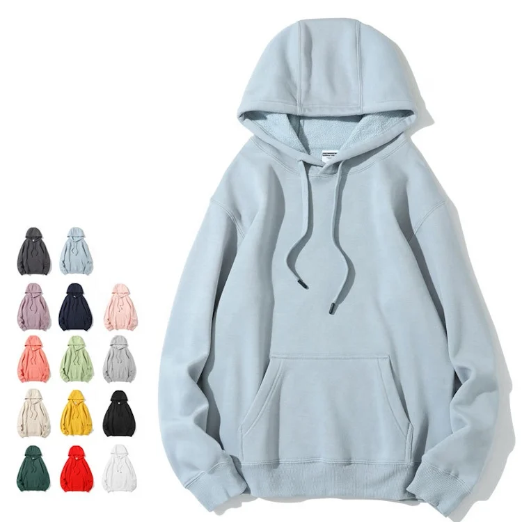 
Autumn and winter new polar fleece pure color custom advertising cotton blank hoodies custom logo 