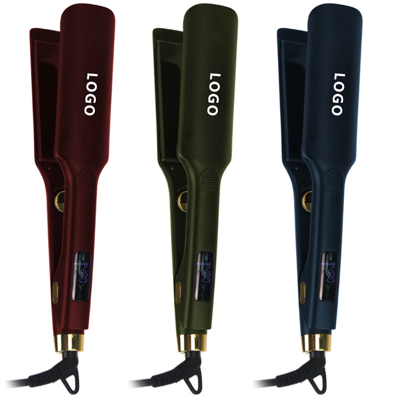 Customized Supplier Hair Straightener Planchas Para Cabello High Quality Titanium Flat Irons LCD Display With Lock Design