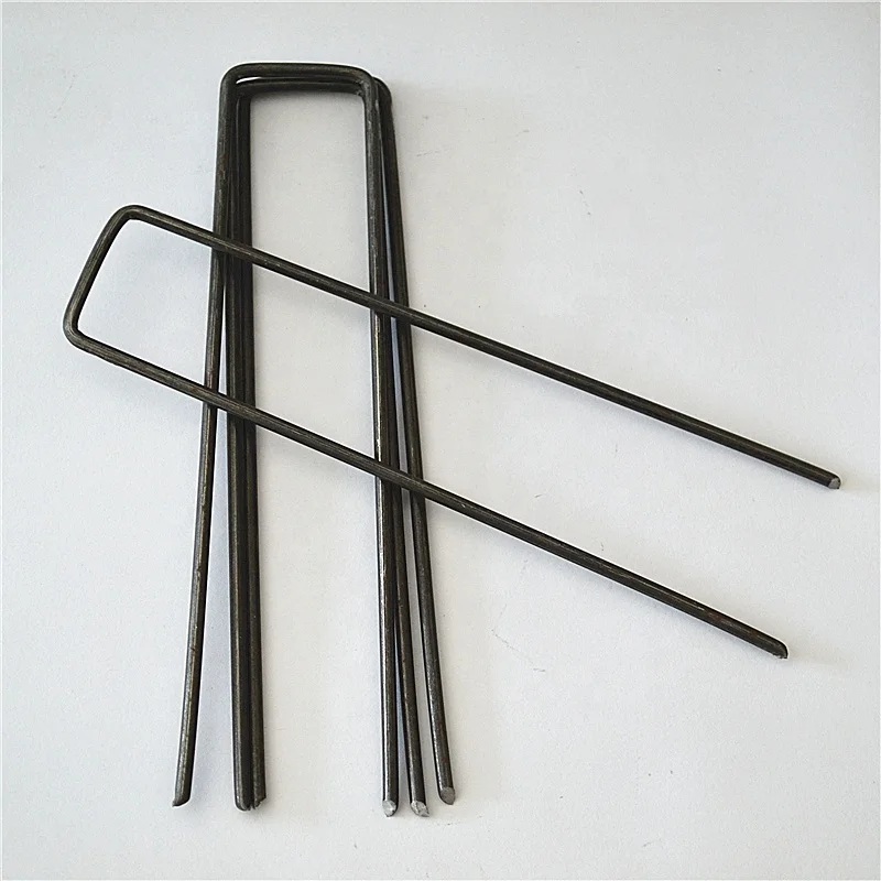Drip Irrigation Tubing Hold Down 6 inch steel stake sod staple