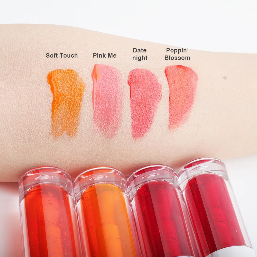 Private Label Lip Tint Makeup Cosmetics Non-sticky Deeply Hydrating Smooth Lip Stain Lipstick Natural 5G Liquid MSDS 7 Colors