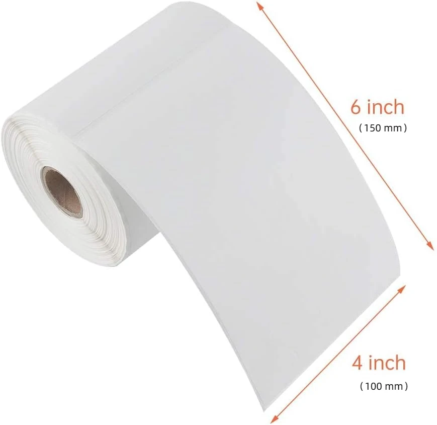 Wholesale Custom Size 4x6 Direct Thermal Paper Roll Blank Shipping Label Barcode Self Adhesive Paper Label