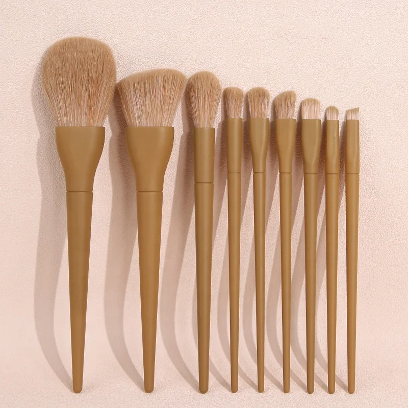 9 pcs soft hair eye shadow brush red lip brush makeup brush set manufacturer