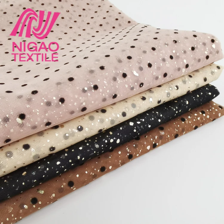 New design glitter tulle fabric Custom color Flocked voile lace fabric for Ladies dress