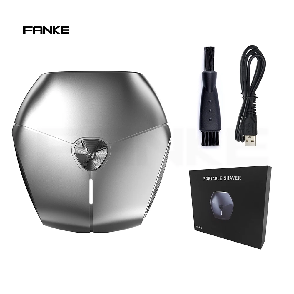 Перезаряжаемая мужская электробритва Fanke FK-875 Мини Портативная Вращающаяся бритва с двумя лезвиями