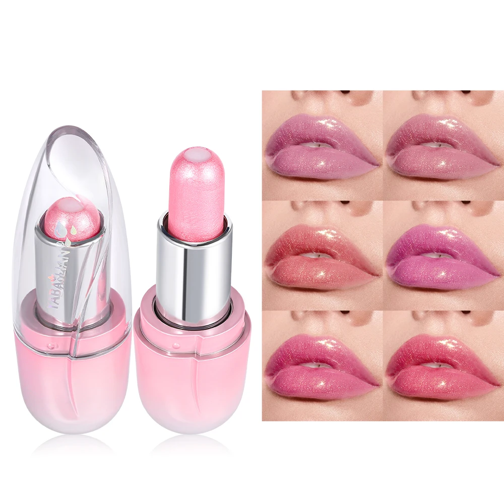 OEM New Sandwich Pearl Lipstick Pink Metallic Shine Shimmer Lipstick Long Lasting Glitter Lip Gloss  Sparkly Glossy Lipstick