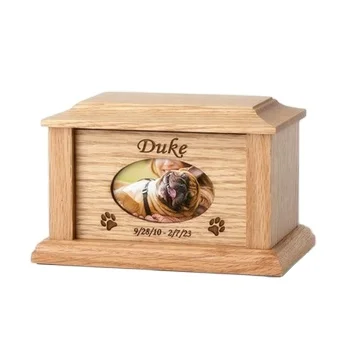 Wooden Cremation Ashes Urns for Loved One Memory Box Caskets with Photo Frame
