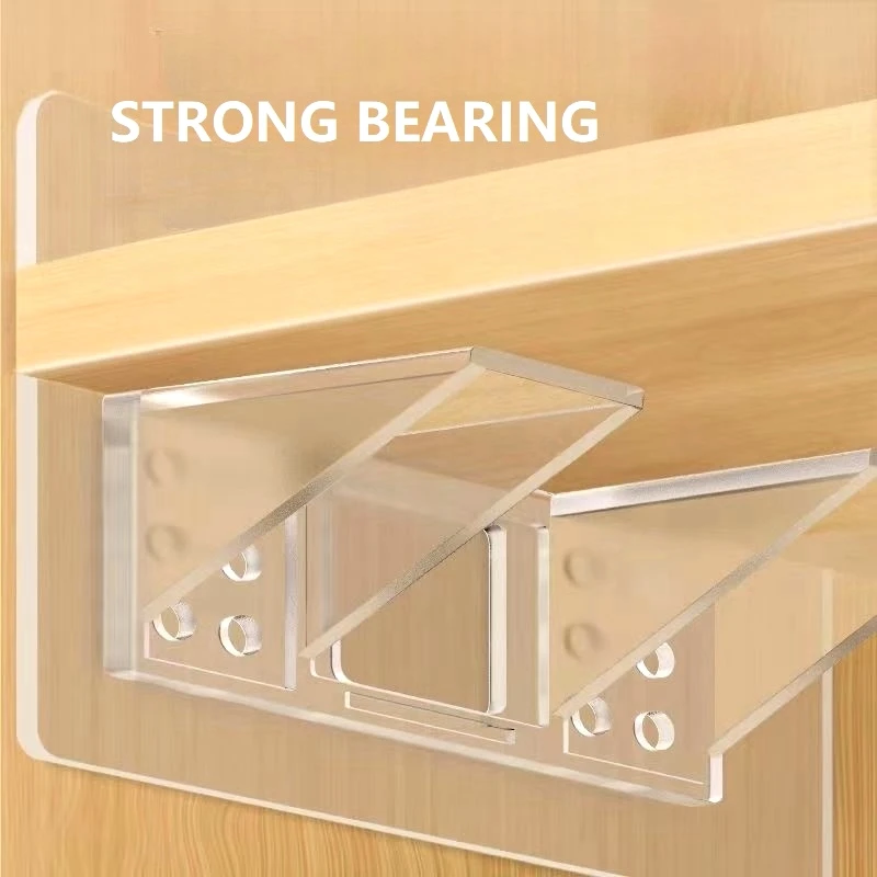 Nail -Free Self-adhesive Separator Plate Holder Trackless Hook Closet Wardrobe Layered Partition Supporter