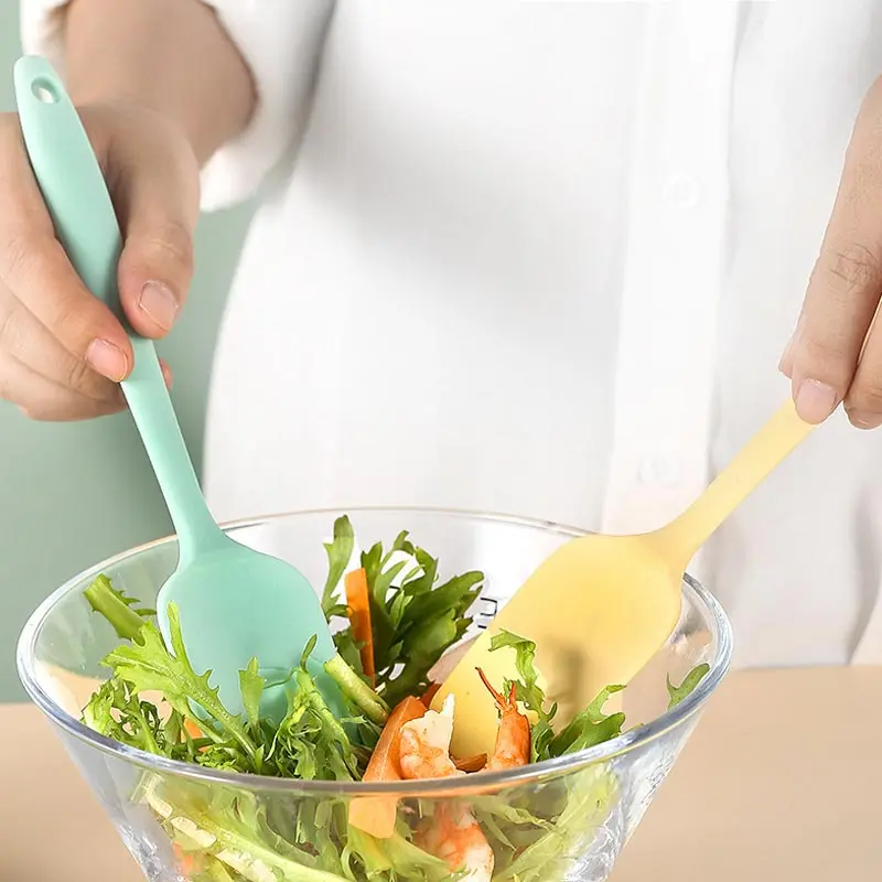 Rubber Spatula Heat Resistant Flexible Cooking Baking Silicone Spoon Spatula Scraper For Mixing Baking Serving Stirring Flipping