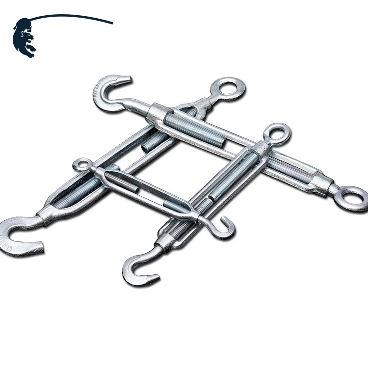 BAOT 3/8*6 Double Hooks Open Body with Toggle Form Aligner Forged Eye Hook Galvanized Turnbuckle