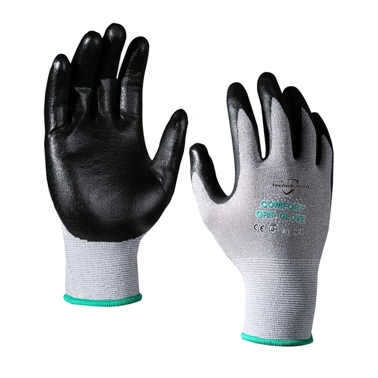 Nitrile Coated Gloves Impregnated Garden Gloves Factory Direct Selling Safety Work Gloves